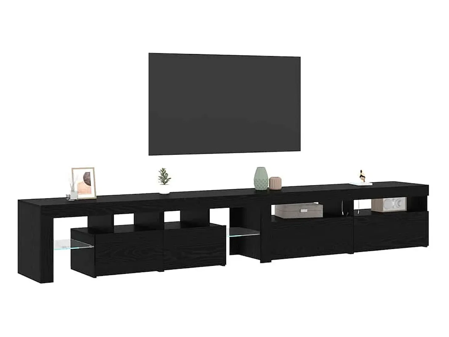 Cabinetes de Televisión 3 pcs Roble negro 260 x 36.5 x 40 cm