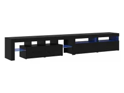 Cabinetes de Televisión 3 pcs Roble negro 260 x 36.5 x 40 cm