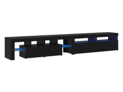 Cabinetes de Televisión 2 pcs Roble negro 260 x 36.5 x 40 cm