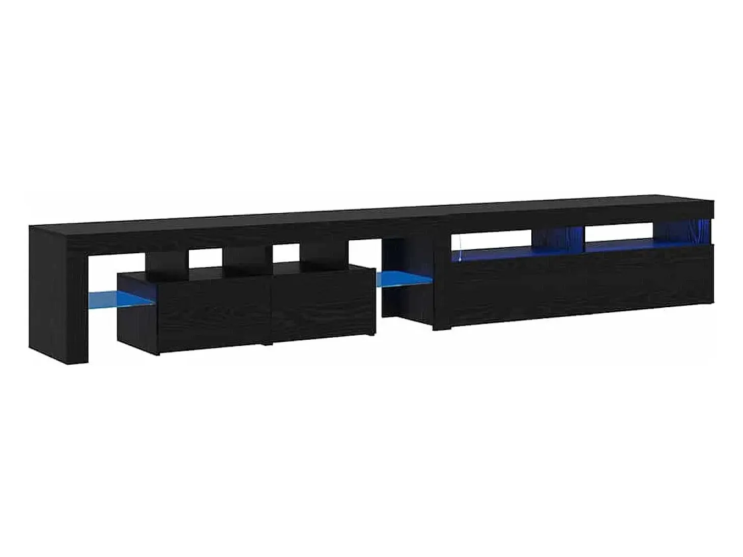 Cabinetes de Televisión 2 pcs Roble negro 260 x 36.5 x 40 cm