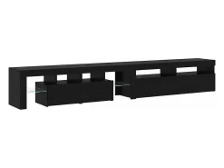 Cabinetes de Televisión 2 pcs Roble negro 260 x 36.5 x 40 cm