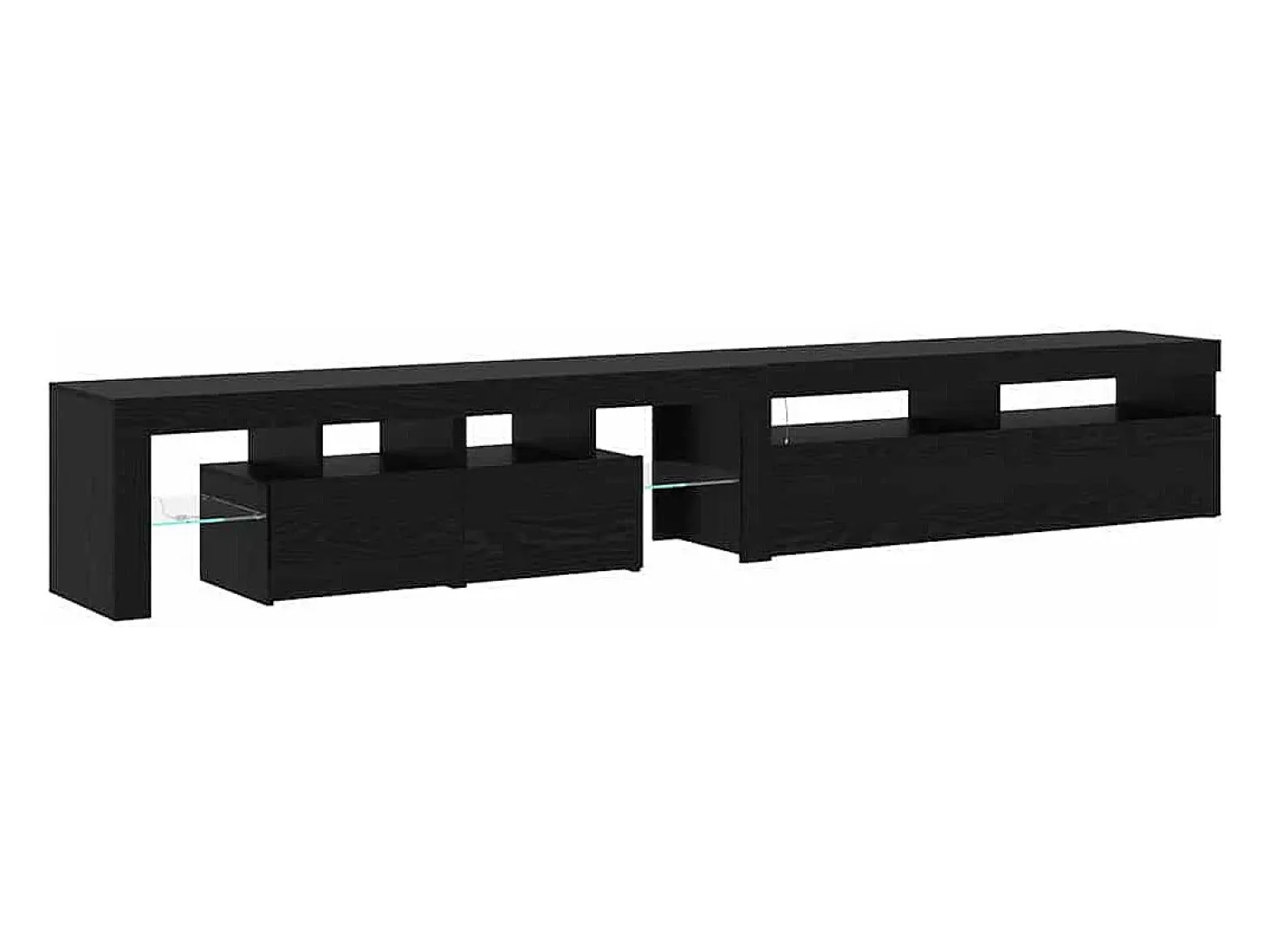 Cabinetes de Televisión 2 pcs Roble negro 260 x 36.5 x 40 cm