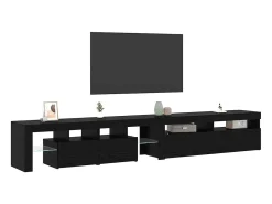 Cabinetes de Televisión 2 pcs Roble negro 260 x 36.5 x 40 cm