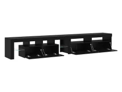 Cabinetes de Televisión 2 pcs Roble negro 260 x 36.5 x 40 cm