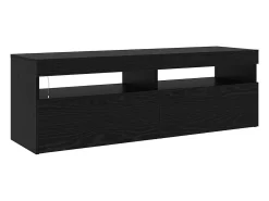 Cabinetes de Televisión 2 pcs Roble negro 260 x 36.5 x 40 cm