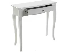 Cagliari Mueble Recibidor Estrecho para la Entrada o el Pasillo, Mesa Consola, Blanco, 80x30x80cm