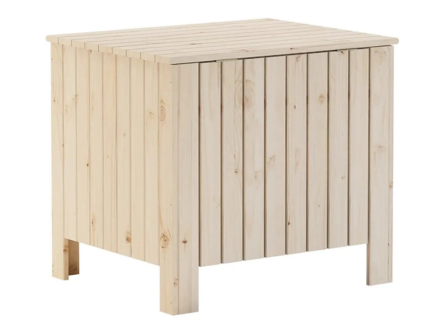 Caja de almacenaje con tapa RANA madera maciza pino 60x49x54 cm