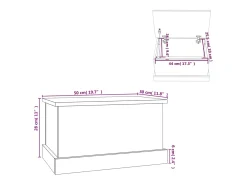 Caja de almacenaje de madera de ingeniería blanca 50x30x28 cm