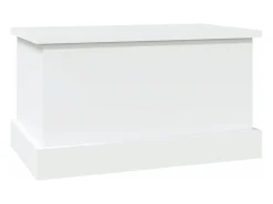 Caja de almacenaje de madera de ingeniería blanca 50x30x28 cm