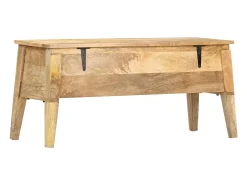 Caja de almacenaje de madera maciza de mango 99x35x48 cm ES560038