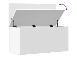 Caja de almacenaje madera de ingeniería blanca 100x42x46 cm