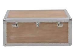 Caja de almacenaje madera maciza abeto marrón 91x52x40 cm