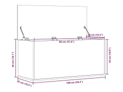Caja de almacenaje madera ingeniería roble Sonoma 100x42x46 cm