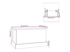 Caja de almacenaje roble Sonoma 50x30x28 cm madera de ingeniería