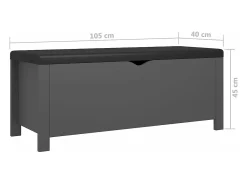 Caja de almacenaje y cojín madera ingeniería gris 105x40x45 cm