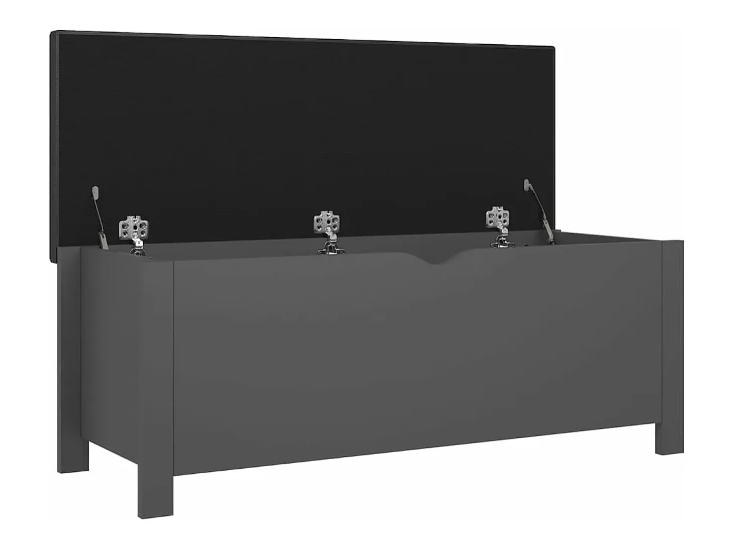 Caja de almacenaje y cojín madera ingeniería gris 105x40x45 cm ES151158