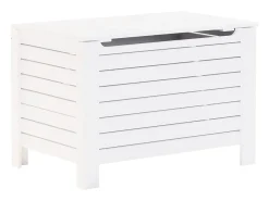 Caja de almacenaje y tapa RANA madera maciza blanca 100x49x54cm ES873595