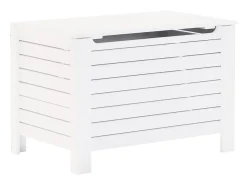 Caja de almacenaje y tapa RANA madera maciza blanca 80x49x54 cm ES282742