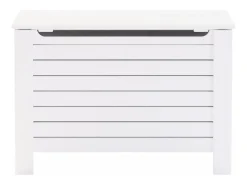 Caja de almacenaje y tapa RANA madera maciza blanca 100x49x54cm
