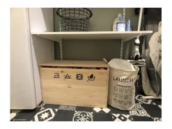 Caja de almacenamiento de pino en bruto 135 litros
