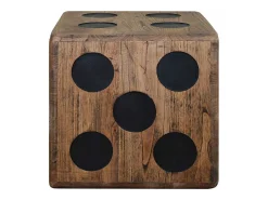 Caja de almacenamiento diseño de dado madera Mindi 40x40x40 cm