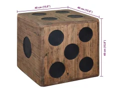 Caja de almacenamiento diseño de dado madera Mindi 40x40x40 cm