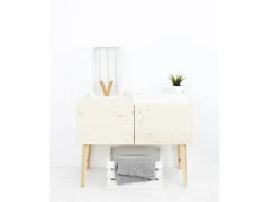 Caja de madera maciza en tono blanco de 49x30,5x17,5cm - BOX - DECOWOOD