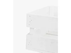 Caja de madera maciza en tono blanco de 49x30,5x17,5cm - BOX - DECOWOOD