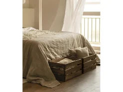 Caja de madera maciza en tono roble oscuro de 49x30,5x25,5cm - BOX - DECOWOOD