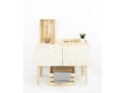 Caja de madera maciza en tono natural de 49x30,5x25,5cm - BOX - DECOWOOD
