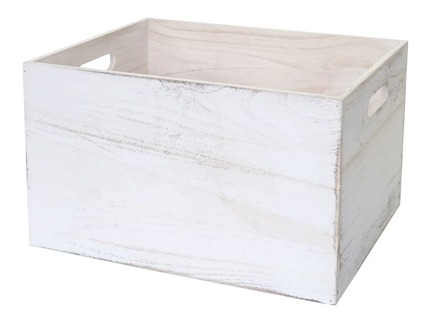 Caja de madera MCW-C20, 40 x 30 x 24 cm, blanco desgastado
