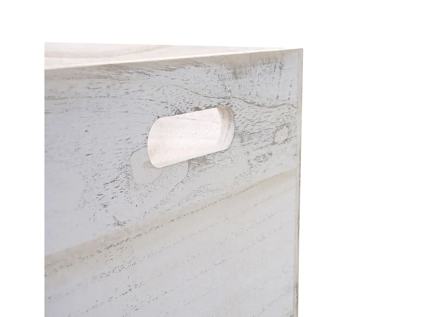 Caja de madera MCW-C20, 40 x 30 x 24 cm, blanco desgastado