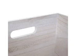 Caja de madera MCW-C20, 40 x 30 x 24 cm, blanco desgastado