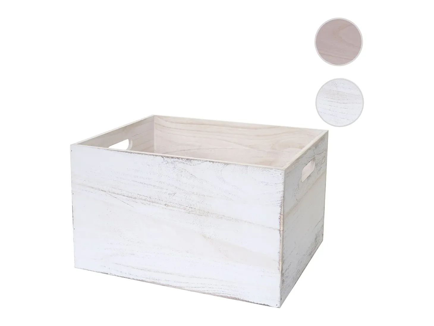 Caja de madera MCW-C20, 40 x 30 x 24 cm, blanco desgastado