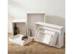 Caja de madera MCW-C20 (juego de 6), blanco desgastado
