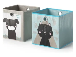 Caja plegable gris/azul 30x30x30