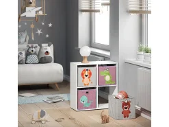 Caja plegable gris/morado 30x30x30