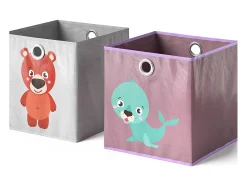 Caja plegable gris/morado 30x30x30