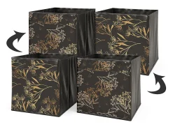 Caja plegable negro/oro 30x30x30