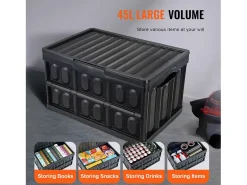 Cajas de Almacenamiento Plegables SucceBuy 45 L con Tapas, Lote de 3, Contenedores Apilables