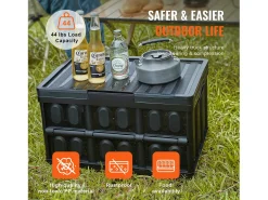 Cajas de Almacenamiento Plegables SucceBuy 45 L con Tapas, Lote de 3, Contenedores Apilables