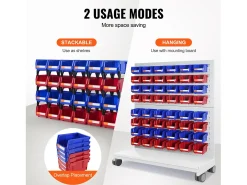 Cajas de Almacenamiento, SucceBuy, Paquete de 24, Apilables, Colgantes, Organizadores de Plástico, Azul/Rojo