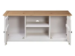 Caldir Mueble para TV madera de pino estilo Panamá blanco 120x40x50 cm