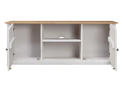 Caldir Mueble para TV madera de pino estilo Panamá blanco 120x40x50 cm