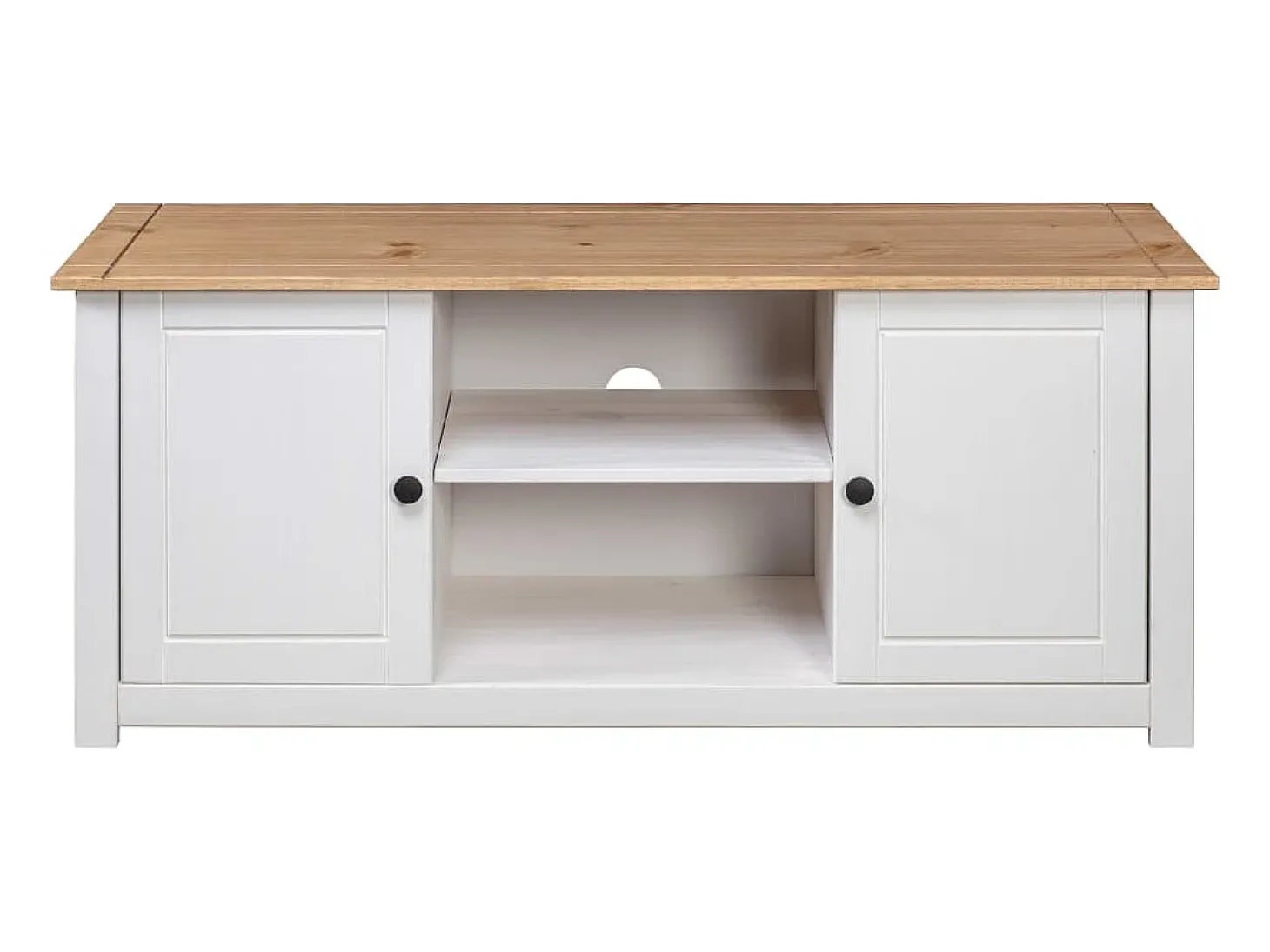 Caldir Mueble para TV madera de pino estilo Panamá blanco 120x40x50 cm