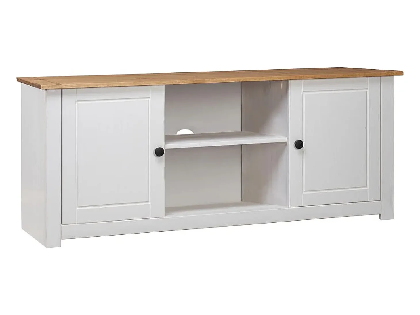 Caldir Mueble para TV madera de pino estilo Panamá blanco 120x40x50 cm