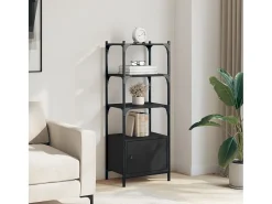 Callie Anne Librería de 3 estantes madera ingeniería negro 41x30x109,5 cm