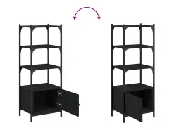 Callie Anne Librería de 3 estantes madera ingeniería negro 41x30x109,5 cm