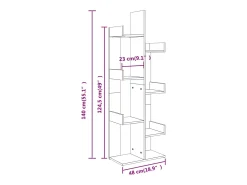 Candler Estantería de madera de ingeniería roble Sonoma 48x25,5x140 cm