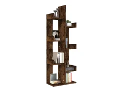 Candler Estantería madera contrachapada roble ahumado 48x25,5x140 cm